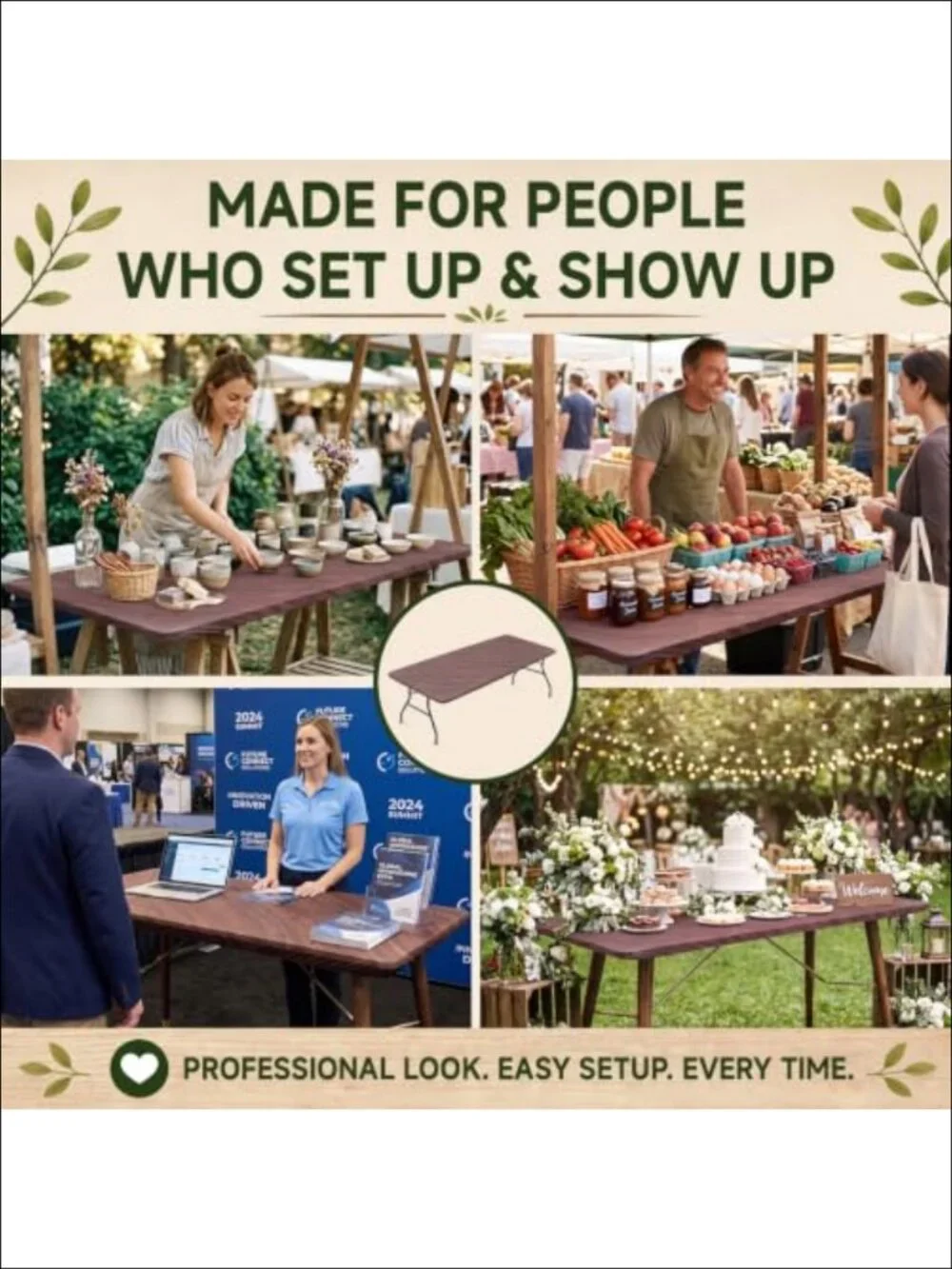 6 Pack Stretch Table Covers Fits 72x30 Rectangular Tables